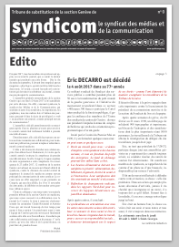 2017syndicomTribuneZero extrait Eric Decarro 2017syndicomTribuneZero extrait Eric Decarro